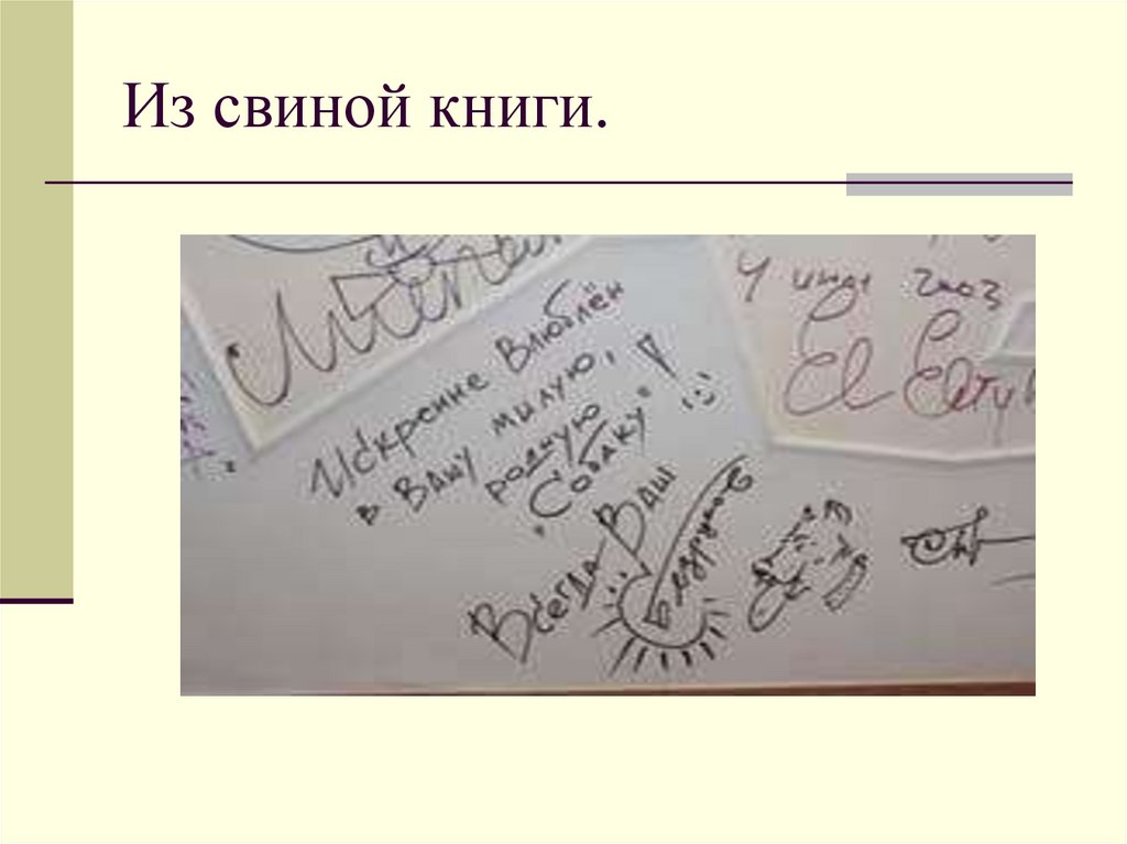 Из свиной книги.