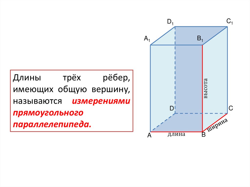 Прямоугольный параллелепипед диагональ боковой грани