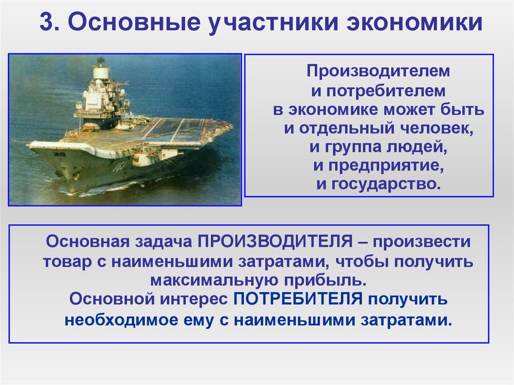 3. Основные участники экономики