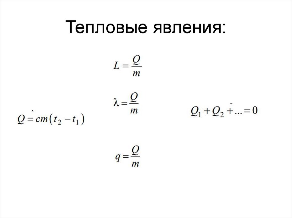 Тепловые явления: