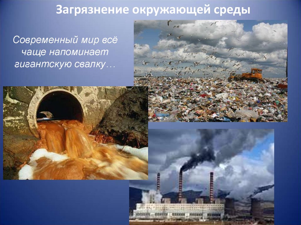 Основные загрязнения природы