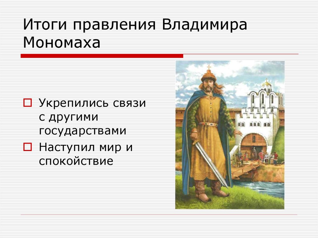 Итоги правления князя олега. Владимир Святославич Мономах. Доклад о Владимире Мономахе. Смерть Владимира Мономаха. Владимир князь Киевский.