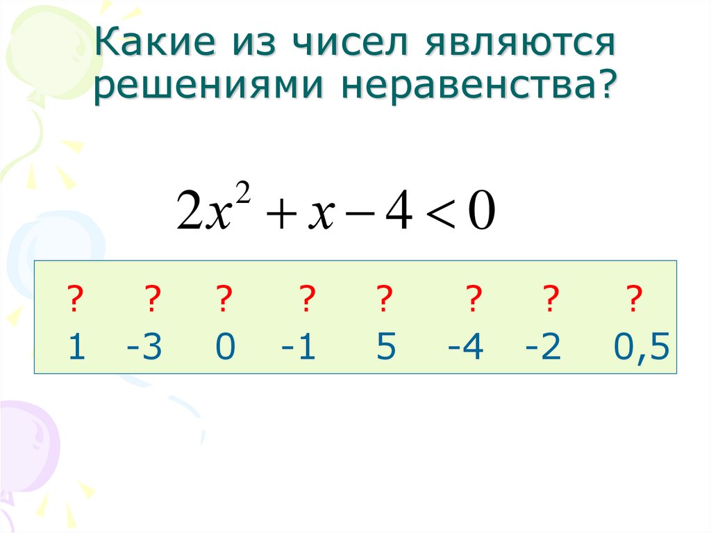 Какие из чисел являются решениями неравенства?