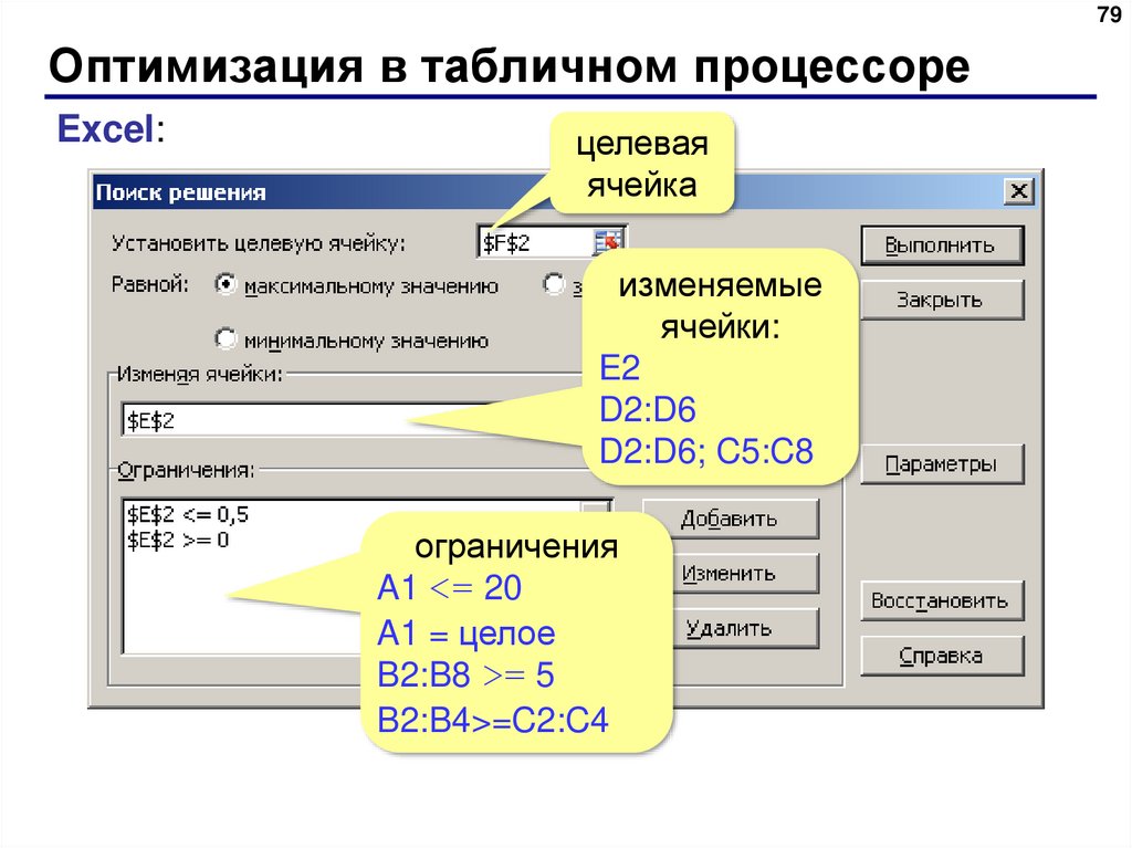 Условный расчет