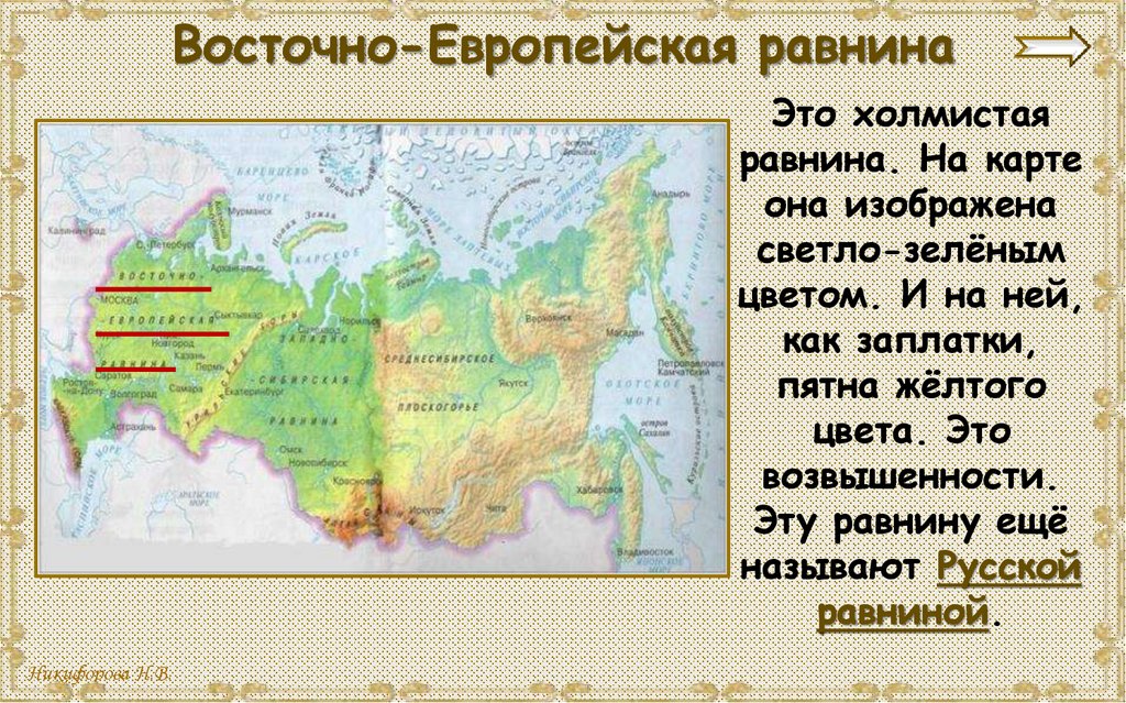 Равнины и горы россии список