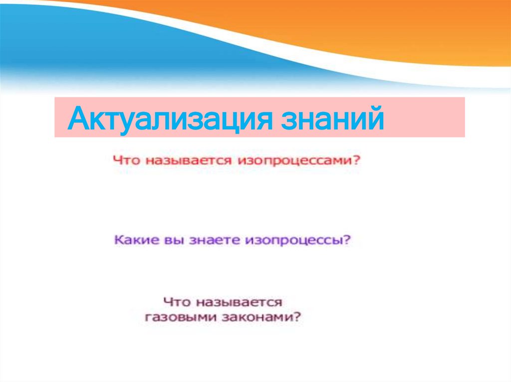 Актуализация знаний