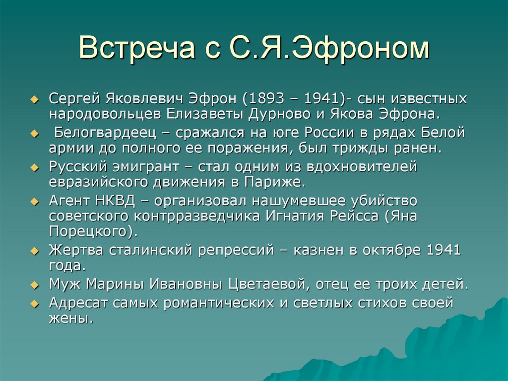 Встреча с С.Я.Эфроном