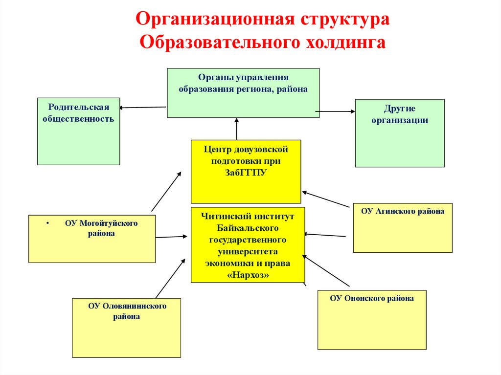 Организационная структура Образовательного холдинга