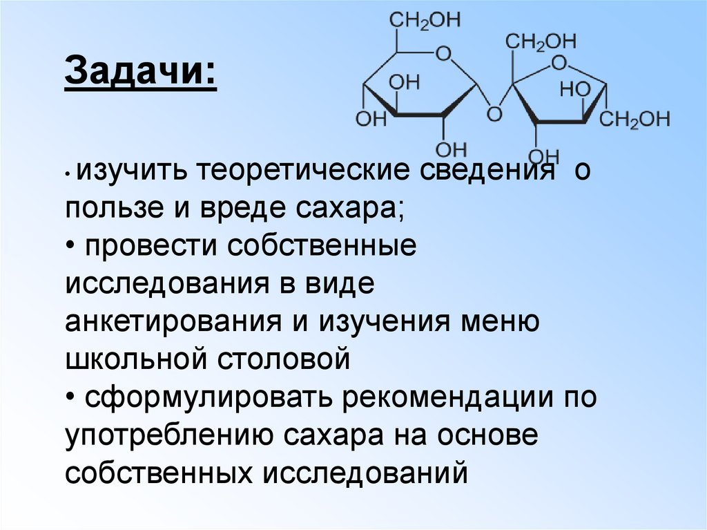 Вред и польза сахара проект