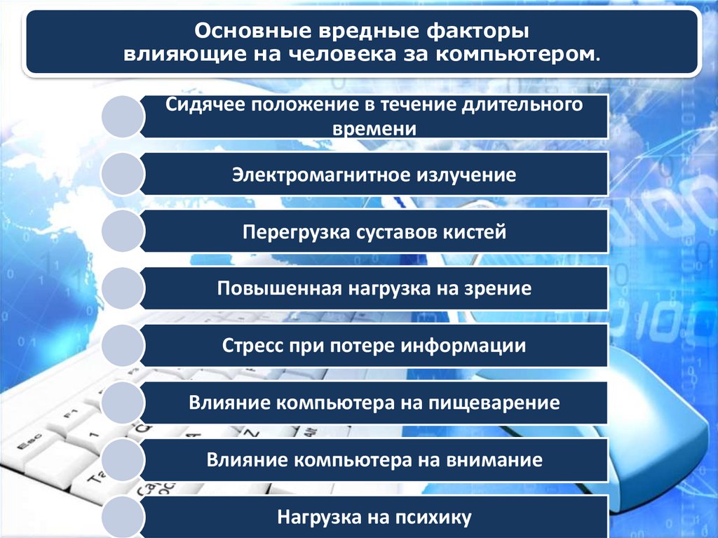 Негативное воздействие компьютера на здоровье человека и способы защиты ...
