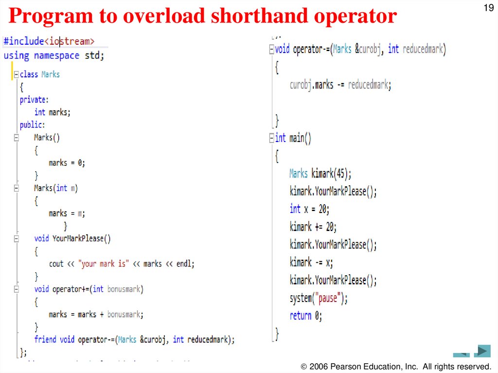 Program to overload shorthand operator