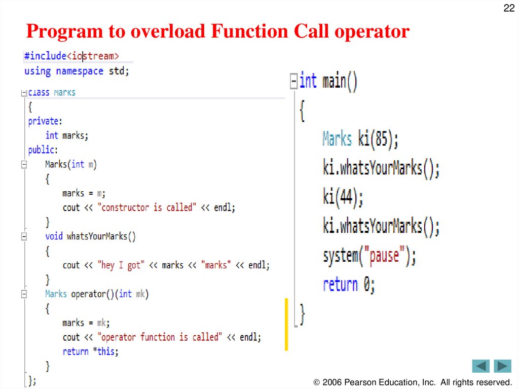 Program to overload Function Call operator