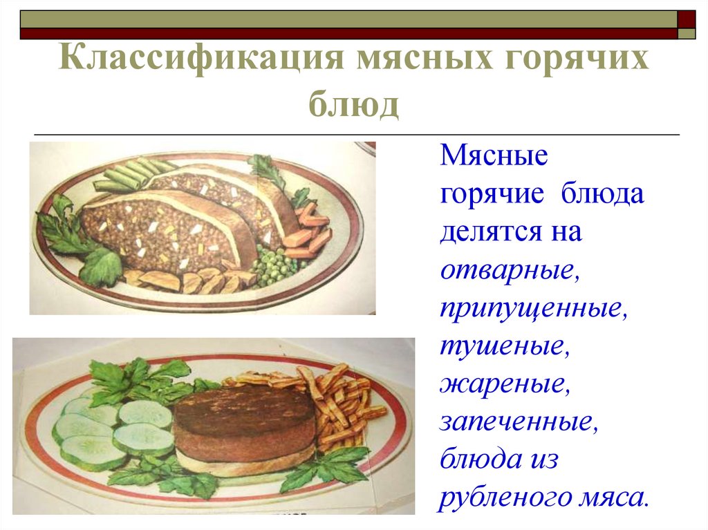 Презентация по технологии блюда из мяса