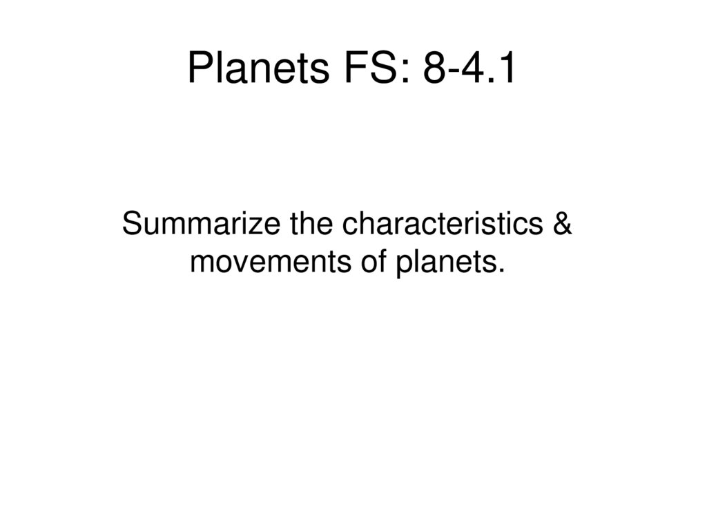 Planets FS: 8-4.1