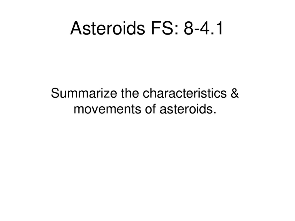 Asteroids FS: 8-4.1