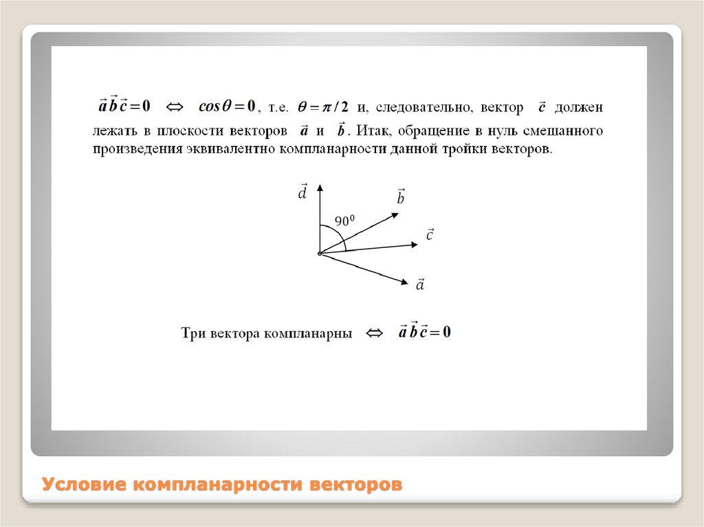 Как проверить компланарность векторов