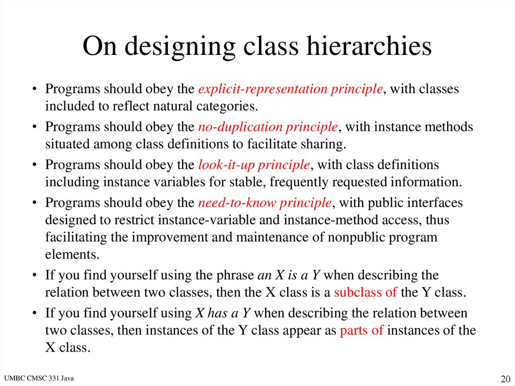 On designing class hierarchies
