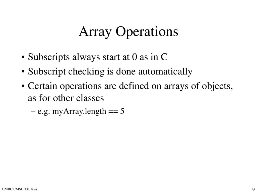 Array Operations