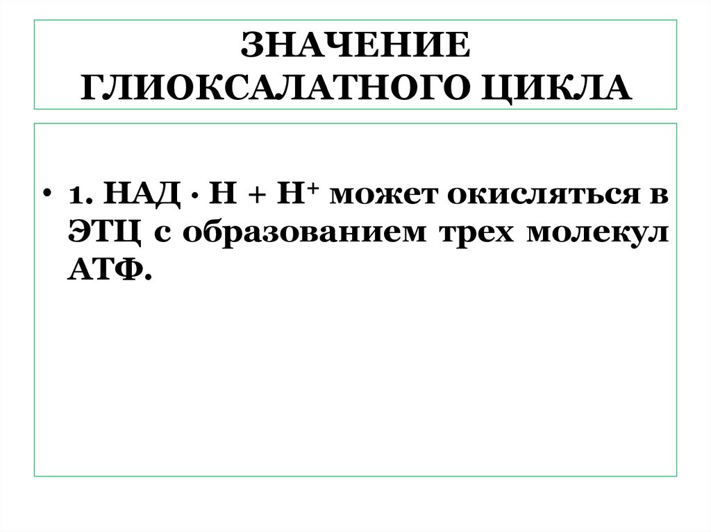 ЗНАЧЕНИЕ ГЛИОКСАЛАТНОГО ЦИКЛА