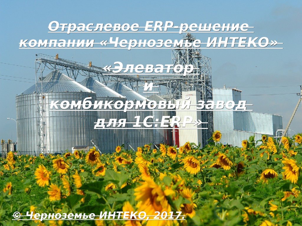 Отраслевое ERP-решение компании «Черноземье ИНТЕКО». «Элеватор и  комбикормовый завод для 1С:ERP» - презентация онлайн