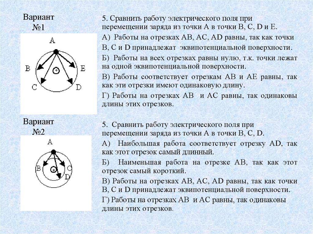 Вариант №1 Вариант №2
