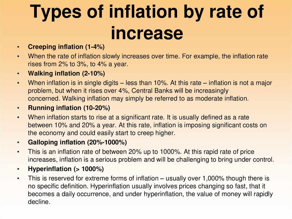 Types of inflation by rate of increase