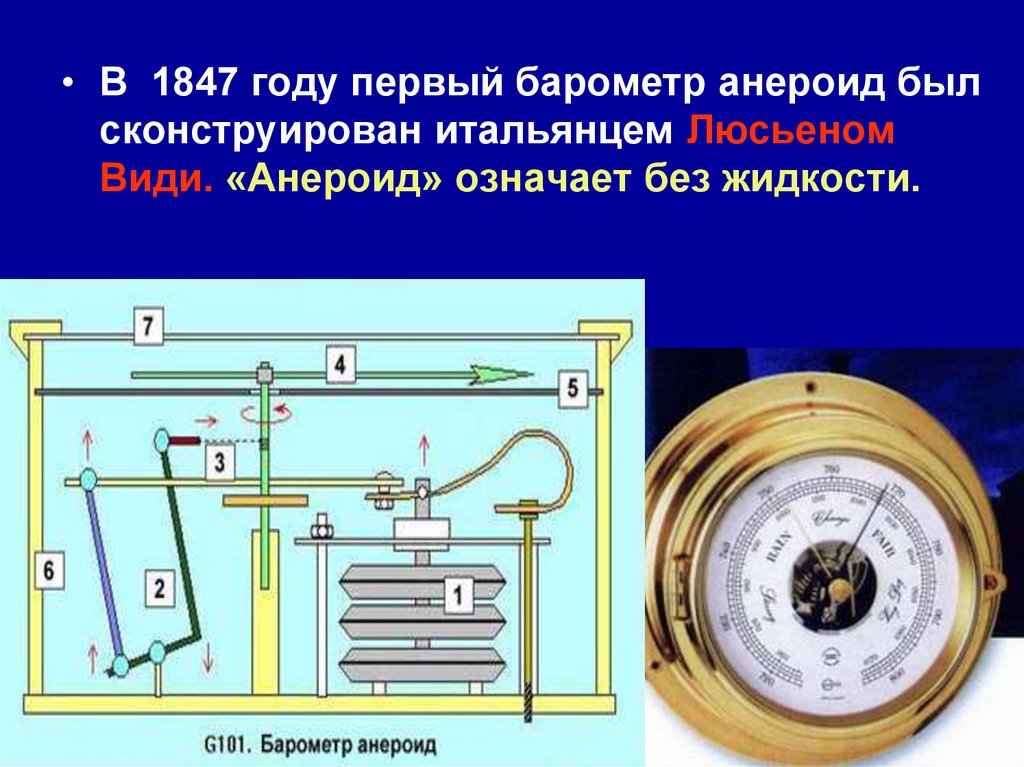 Запишите результат измерения атмосферного давления с помощью барометра анероида см рисунок учитывая