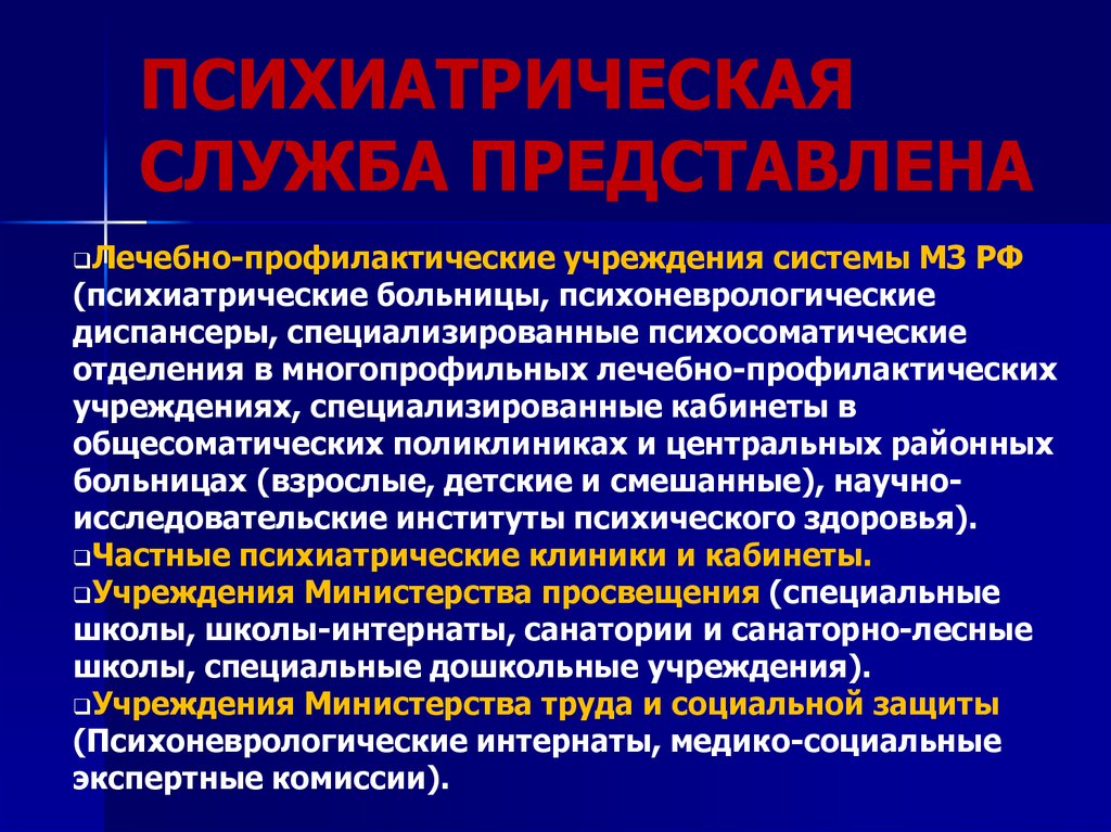 Правовое регулирование психиатрической помощи презентация