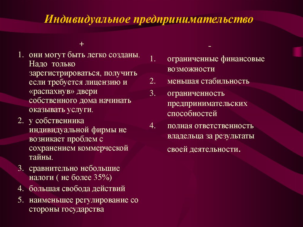 Индивидуальное предпринимательство