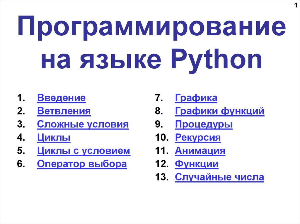 Основы программирования питон презентация