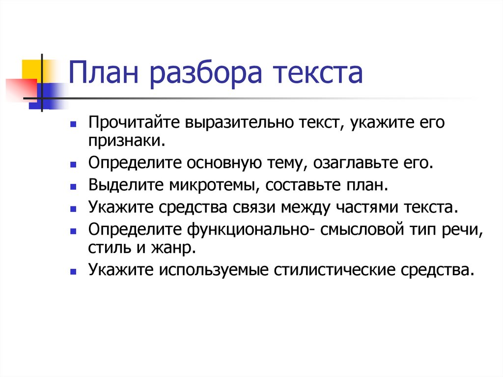 Речеведческий анализ текста 10 класс презентация