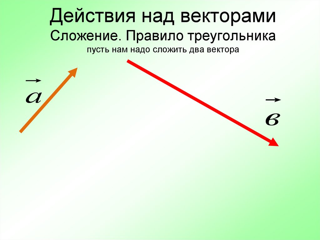 От любой точки можно отложить вектор. Сложение векторов правило треугольника. Правило треугольника сложения двух векторов. Сложение векторов на одной прямой. Сложение векторов по правилу треугольника.