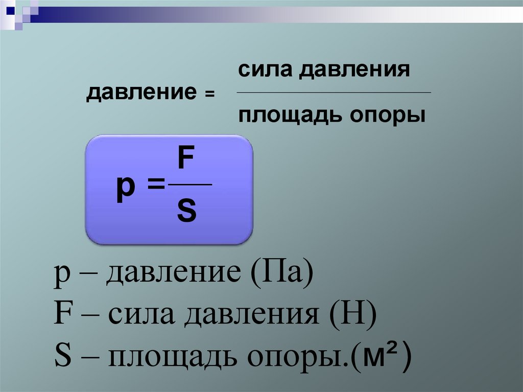 Вес равен силе давления