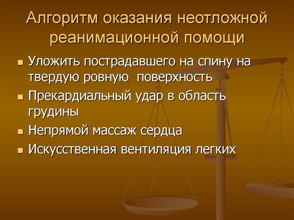 Алгоритм оказания неотложной реанимационной помощи