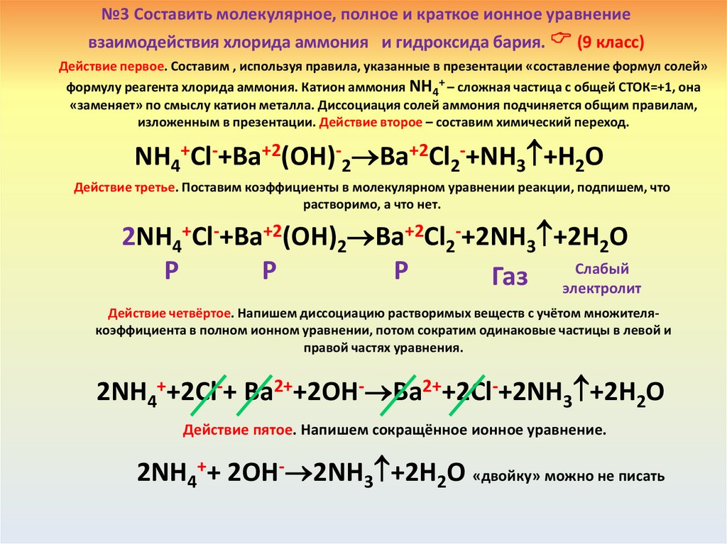 Составьте молекулярные и ионные уравнения h2so4