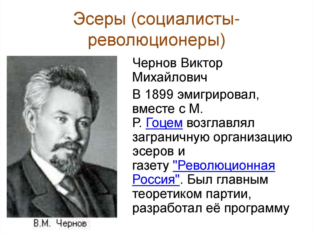 Социалисты революционеры это. Чернов социалист-революционер портрет.