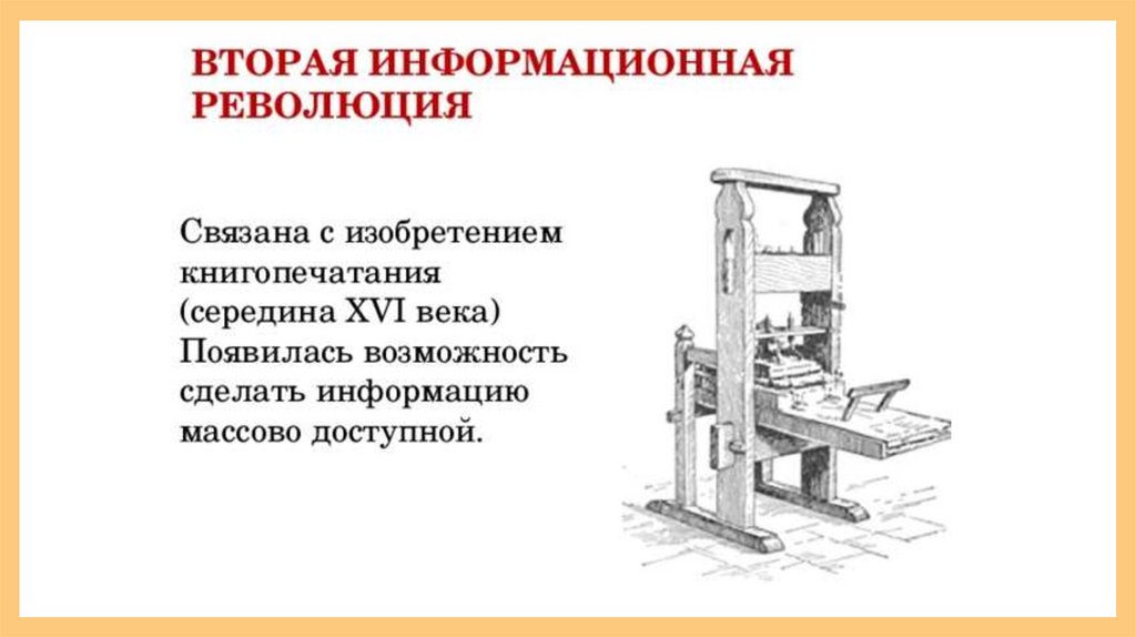 Первая информационная революция связана. Вторая информационная революция- изобретение книгопечатания. Вторая информационная революция связана с изобретением. Вторая информационная Рево. Вторая информационная революция (в середине XVI В.).