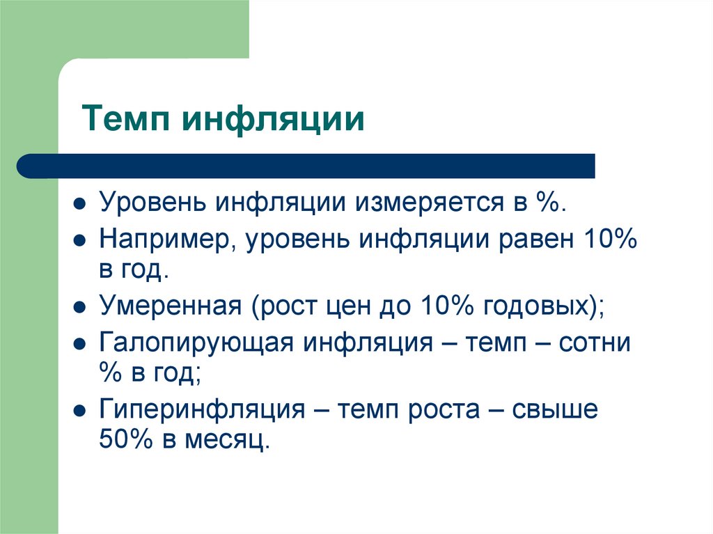 Уровень инфляции