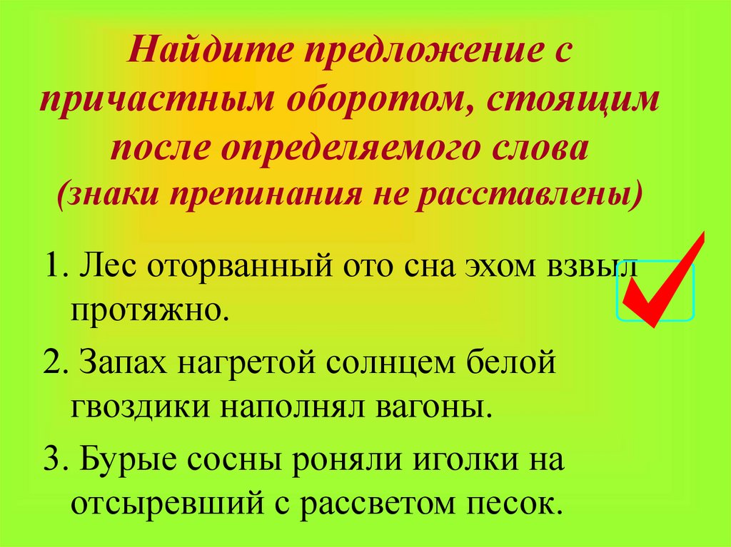 Причастный оборот стоящий перед определяемым словом