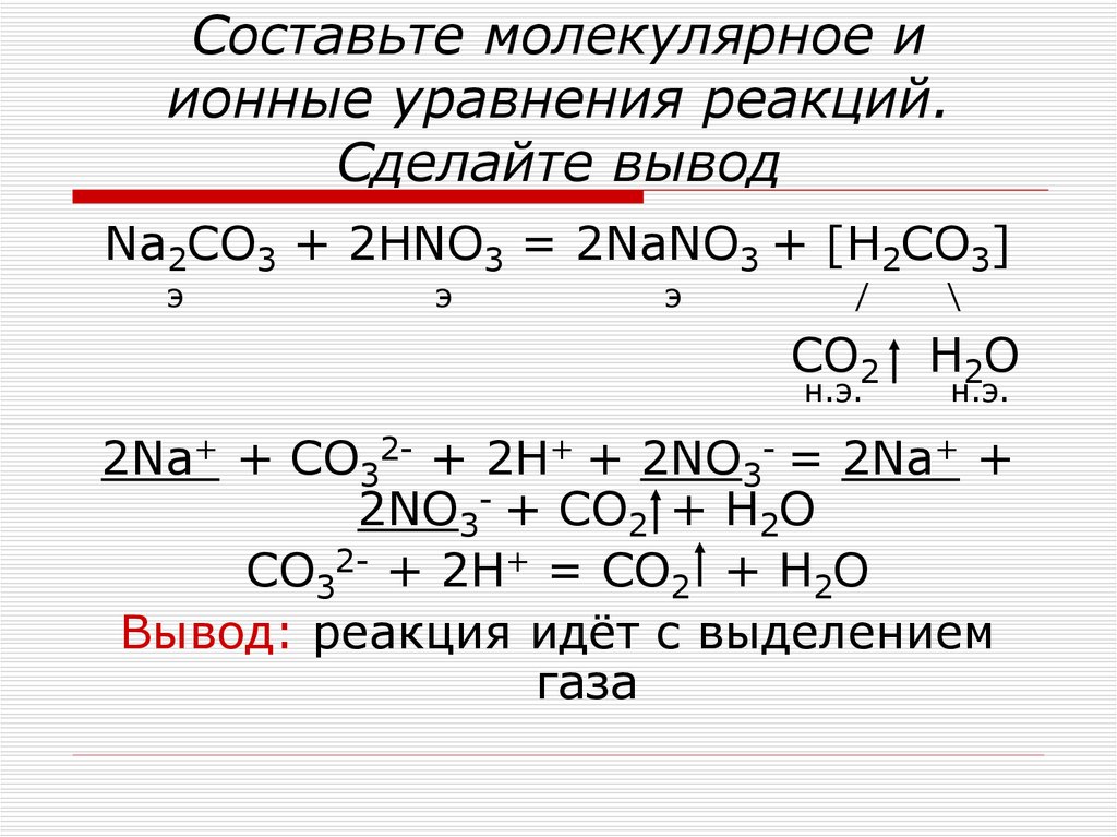 Составьте молекулярные уравнения реакции по схеме