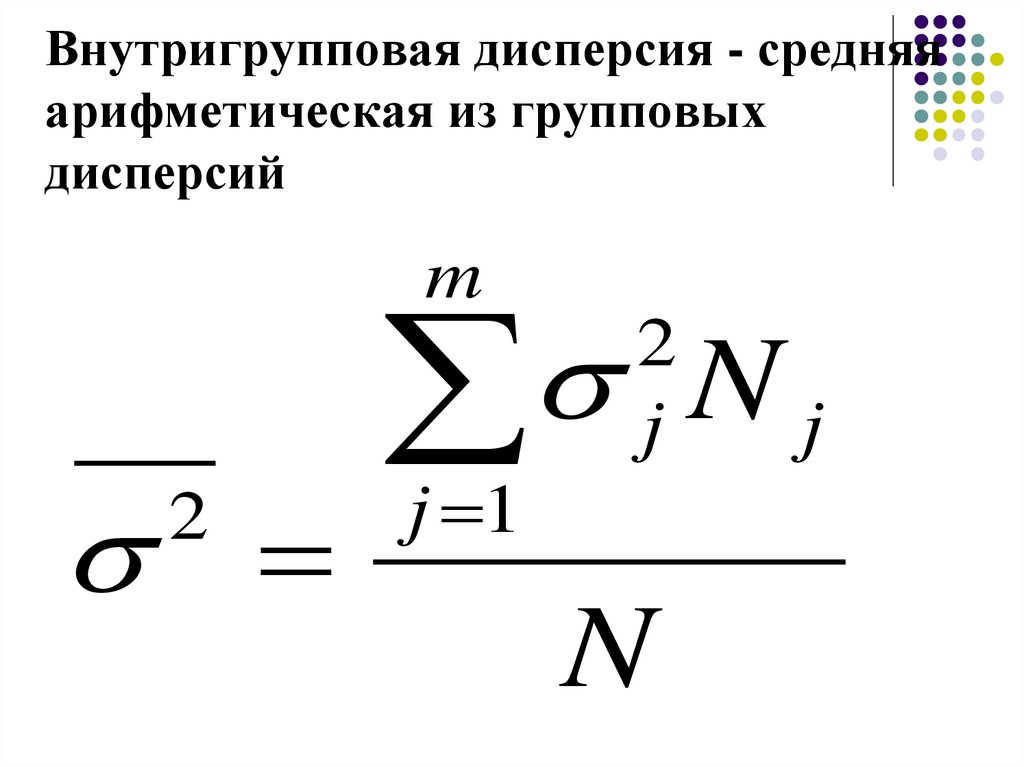 Дисперсия среднего арифметического формула