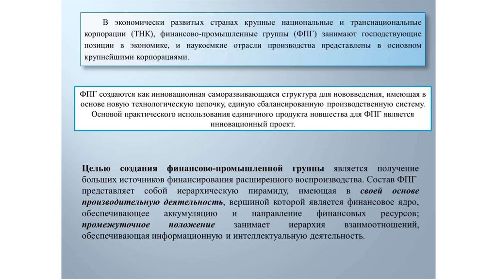 Создание финансово-промышленной группы - презентация онлайн