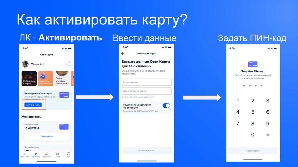 Как активировать карту озон банк пластиковую