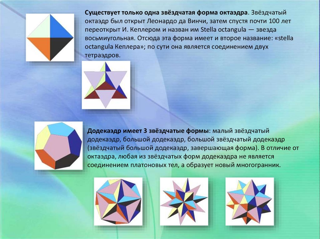 Развертки правильных и полуправильных многогранников (Приложения) | Обучонок