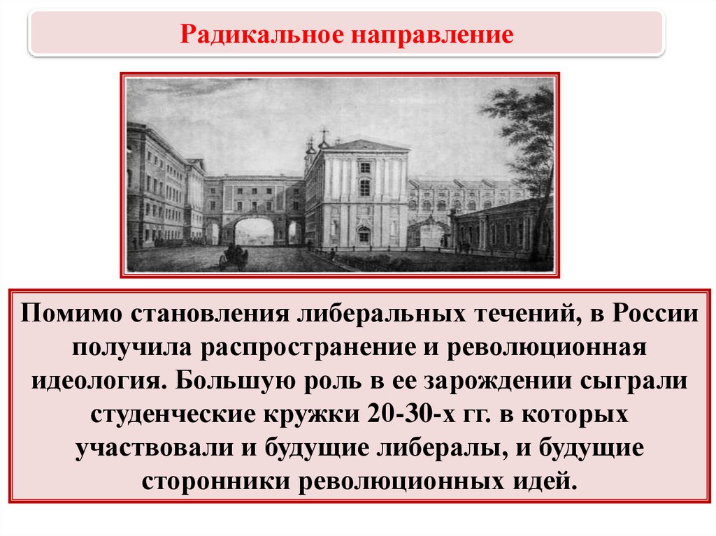 Радикальное направление при николае. Радикальное направление при николае 1. революционная идеология это в истории.