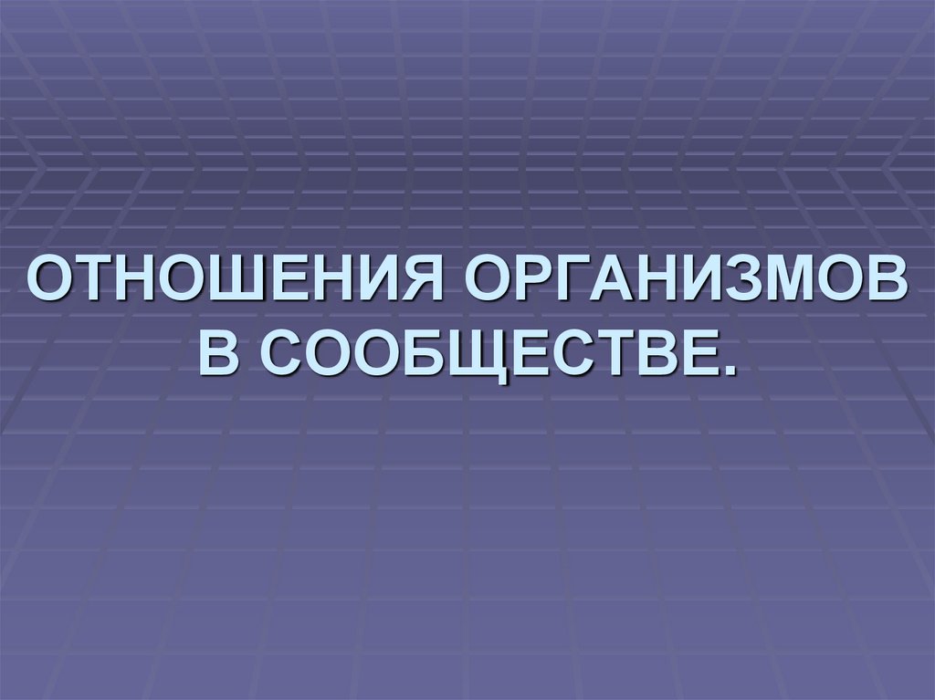 Отношения организмов