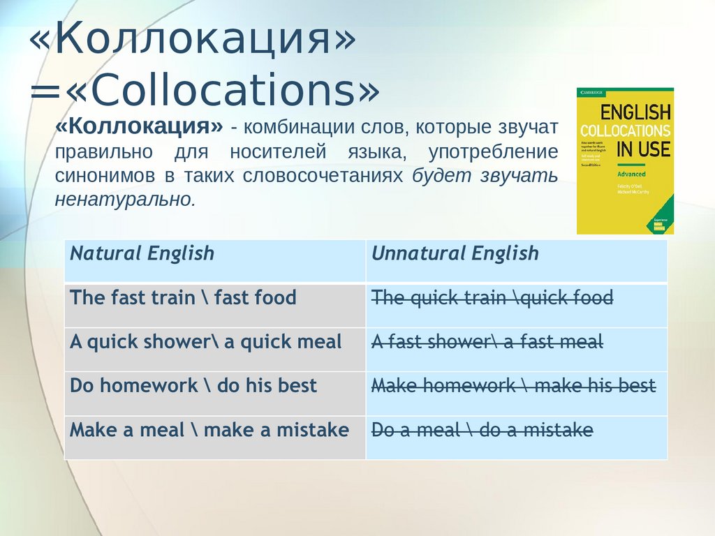 Коллокация. Food collocations.