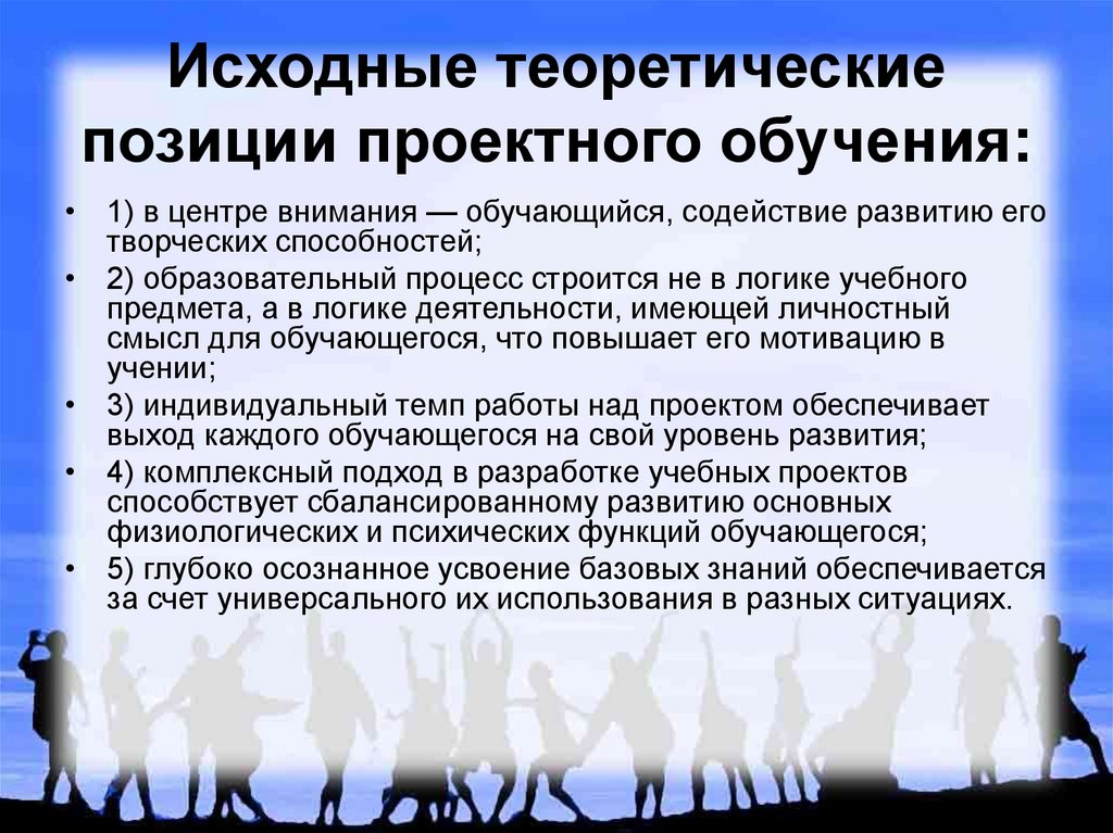 Располагать временем теоретические положения. Проектное обучение. Проектное обучение примеры. Теоретические положения в тексте пример. Основные теоретические позиции фото к презентации.