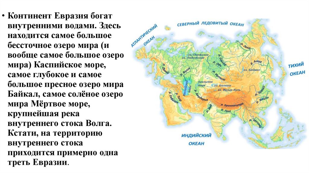 Определяющие факторы внутренних вод евразии
