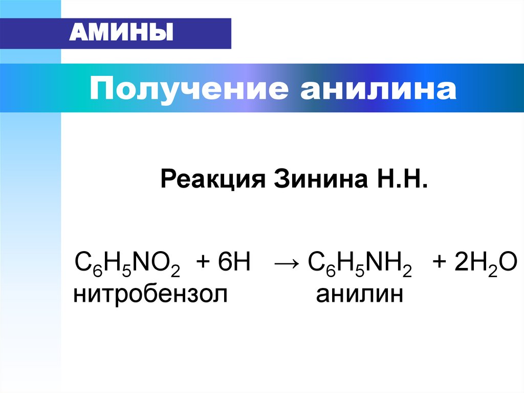 Получение аминов презентация